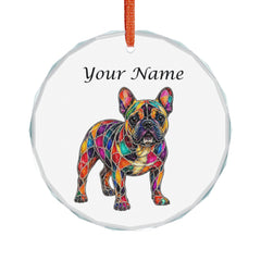 Personalized French Bulldog Crystal Ornament – Colorful Dog Keepsake