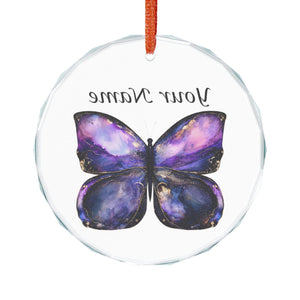 Personalized Purple Butterfly Crystal Ornament