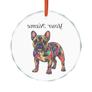 Personalized French Bulldog Crystal Ornament – Colorful Dog Keepsake