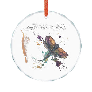 Crystal Dragonfly Ornament - "Delicate, Not Fragile" Glass Keepsake