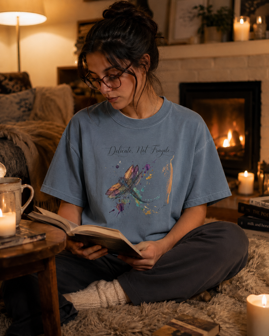 'Delicate, Not Fragile' Dragonfly Tee by Layla Moody