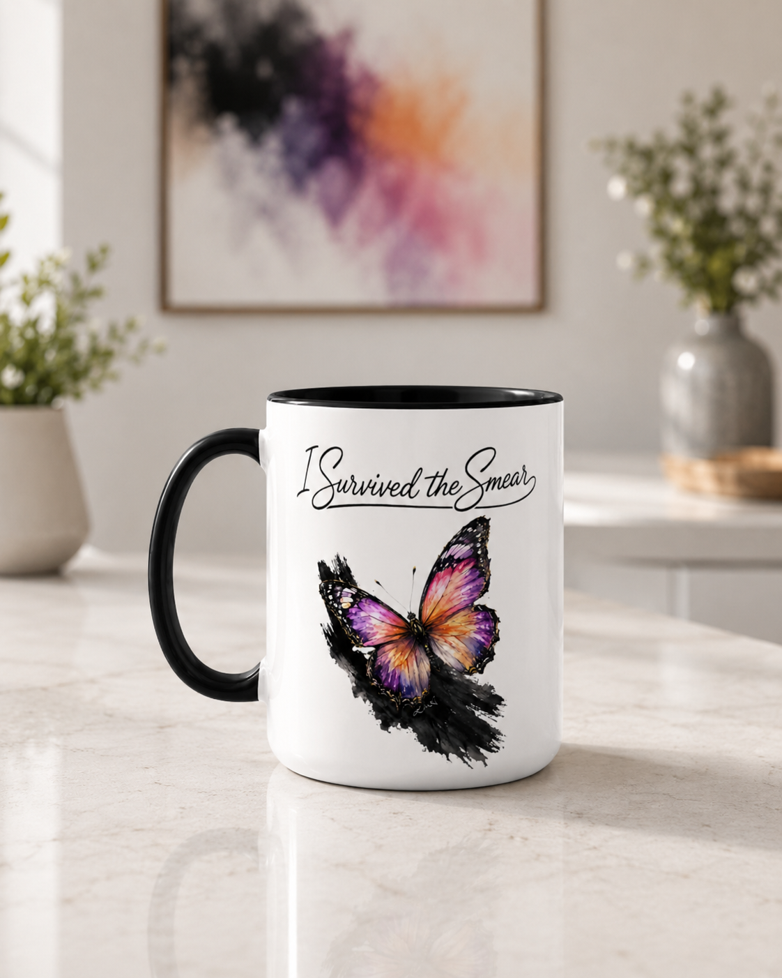 'I Survived the Smear' Mug by Layla Moody