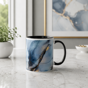 'Indigo' Alcohol Ink Mug by Layla Moody