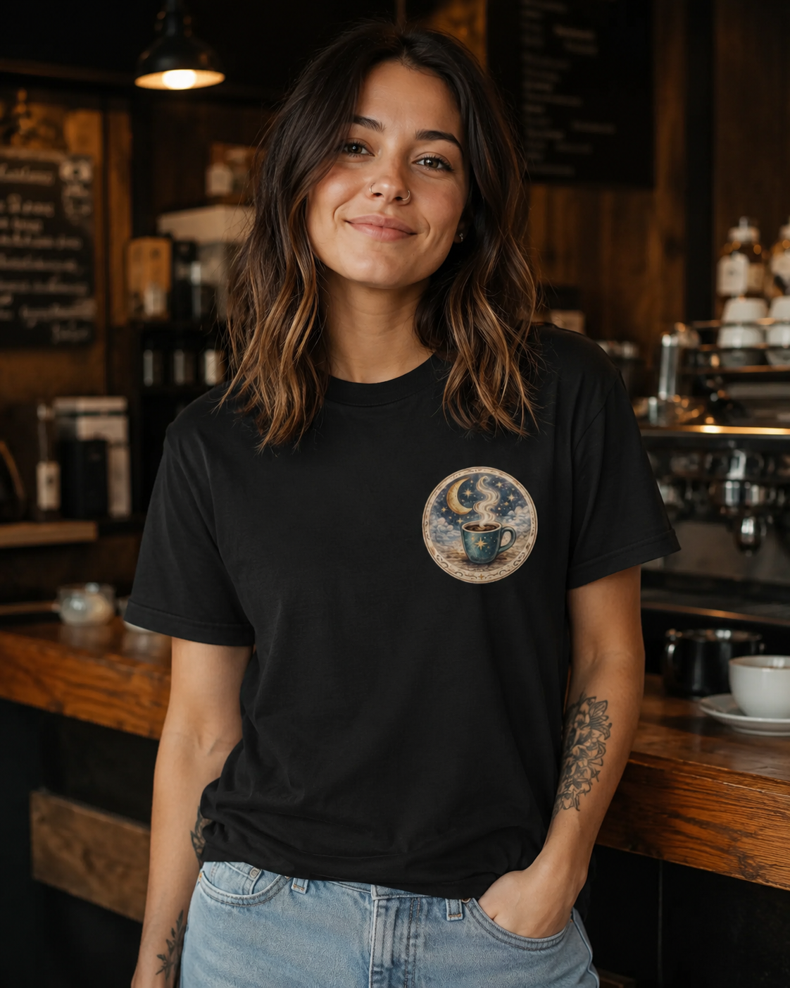 'Moonlight Roast' Coffee Tee by Layla Moody