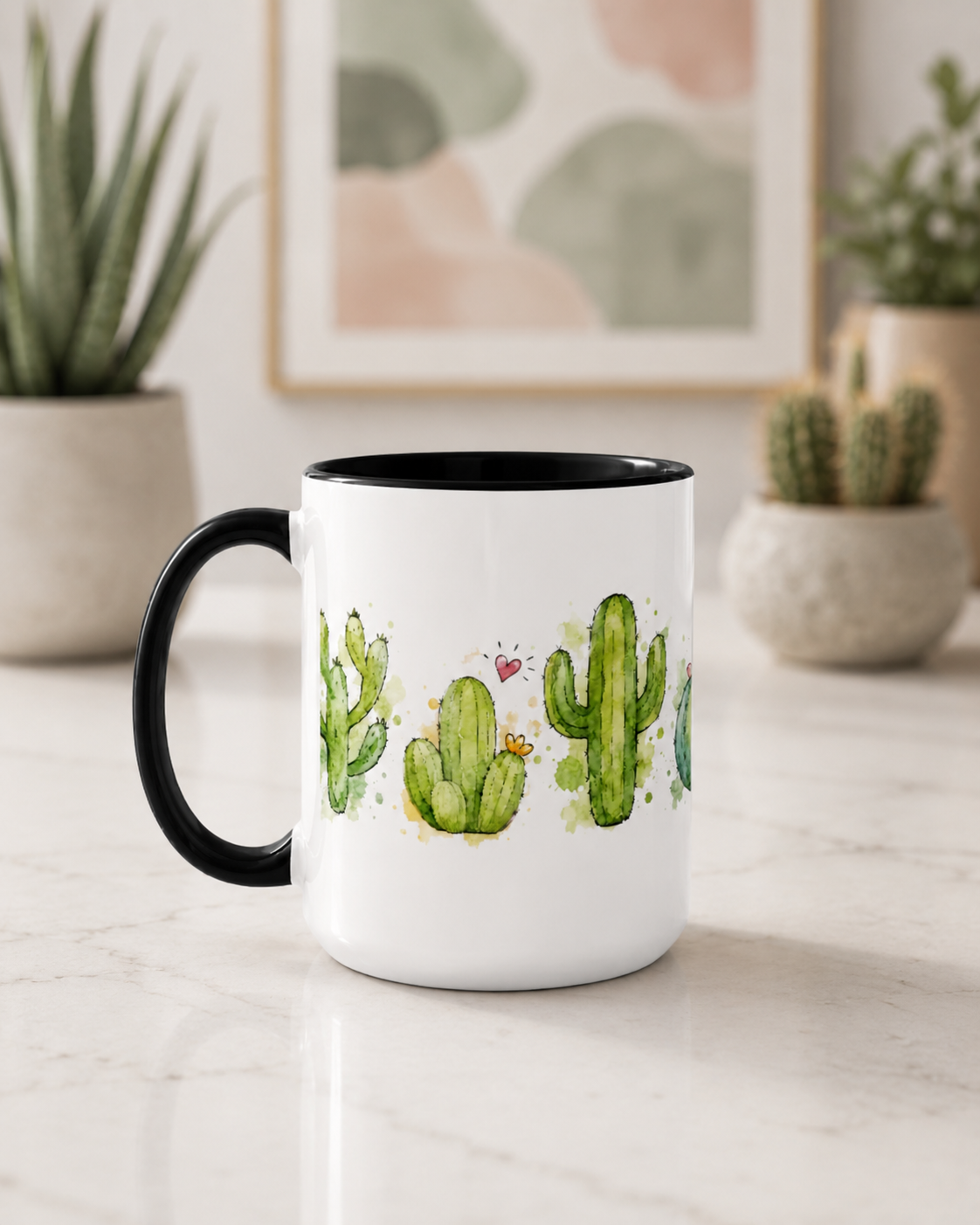 Watercolor Cacti Mug by Layla Moody