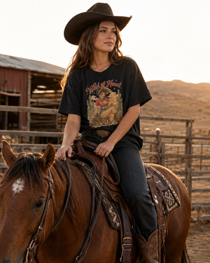 'Wild at Heart' Pin-Up heavyweight t-shirt by Artist Layla Moody