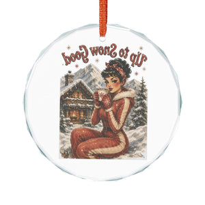 'Up to Snow Good' Crystal Glass Ornament
