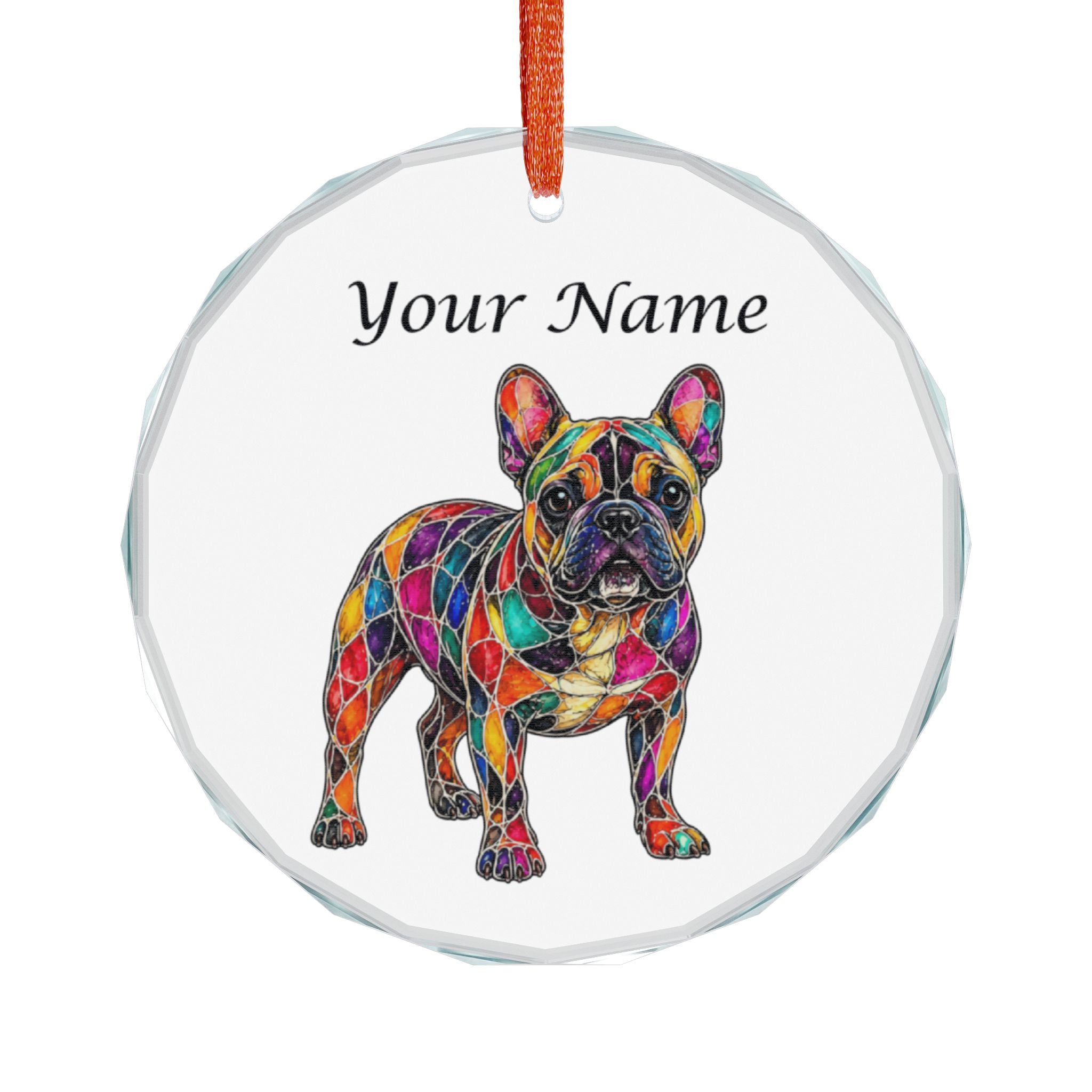 Personalized French Bulldog Crystal Ornament – Colorful Dog Keepsake