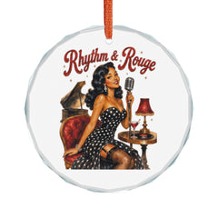 Crystal Ornament — Retro Pinup 'Rhythm & Rouge' Glass Holiday Decoration