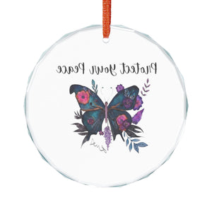 Crystal Ornament — "Protect Your Peace" Butterfly Keepsake