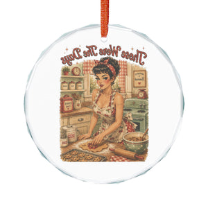 Vintage Pin-Up 'These Were The Days' Crystal Glass Ornament