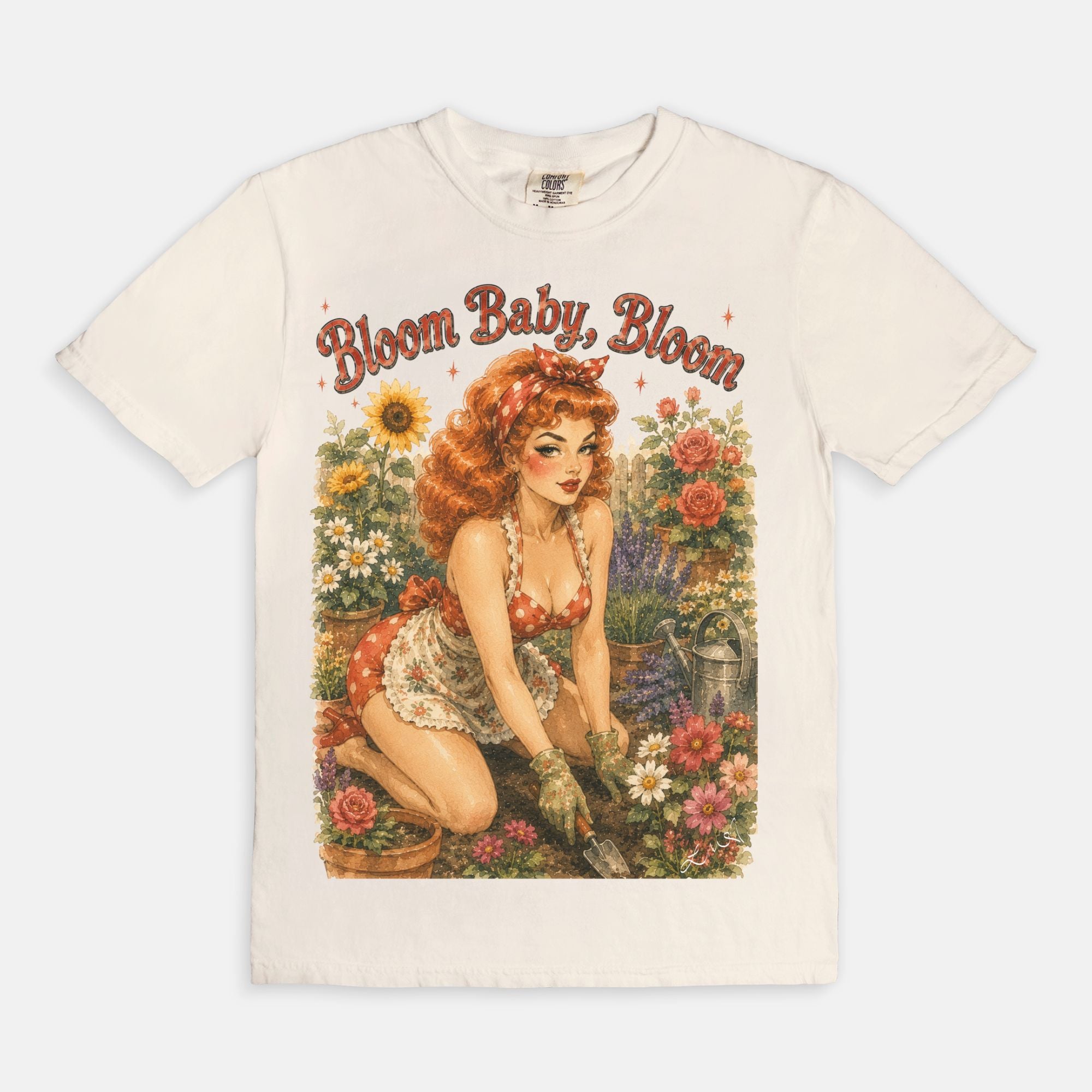 Bloom Baby, Bloom Vintage Pin-Up Tee