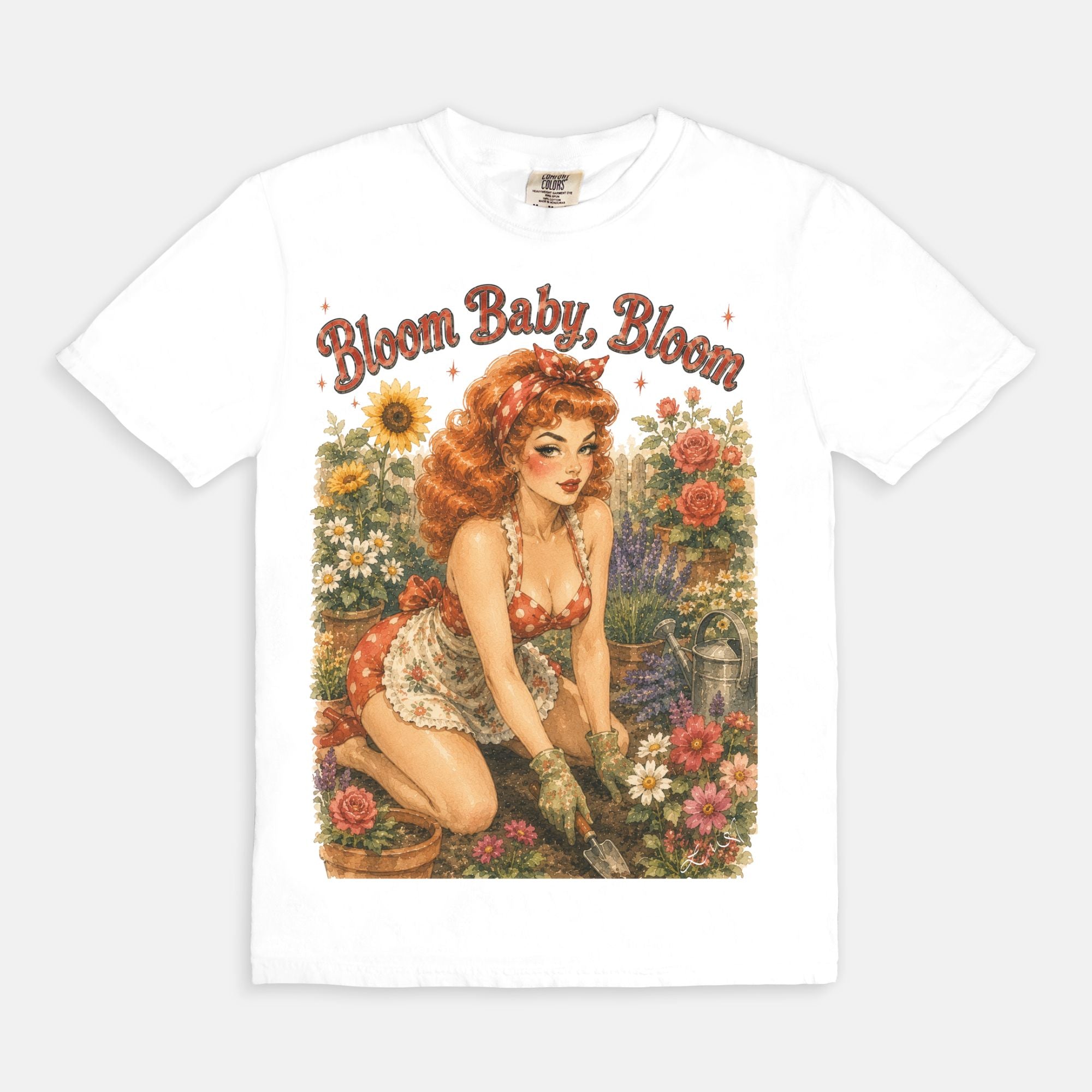 Bloom Baby, Bloom Vintage Pin-Up Tee