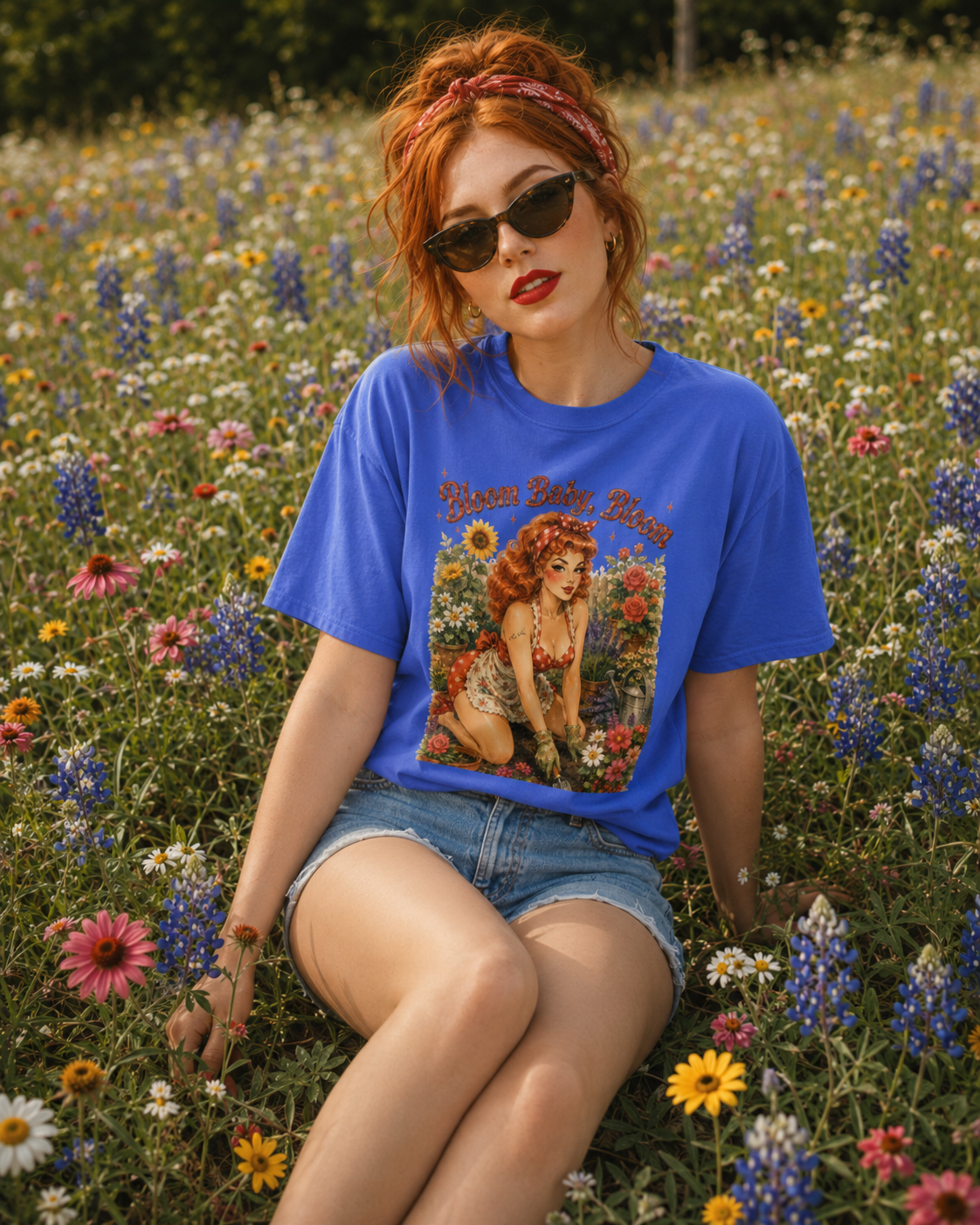 'Bloom Baby Bloom' Spring Pin-Up Tee by Artist Layla Moody