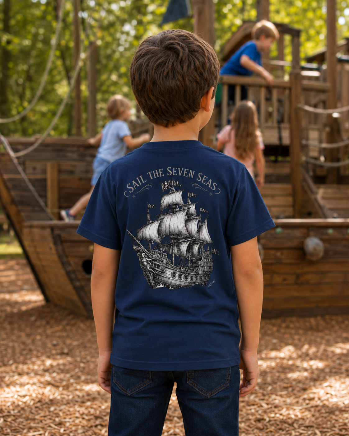 'Chart Your own Course' Pirate Youth t-shirt by Layla Moody