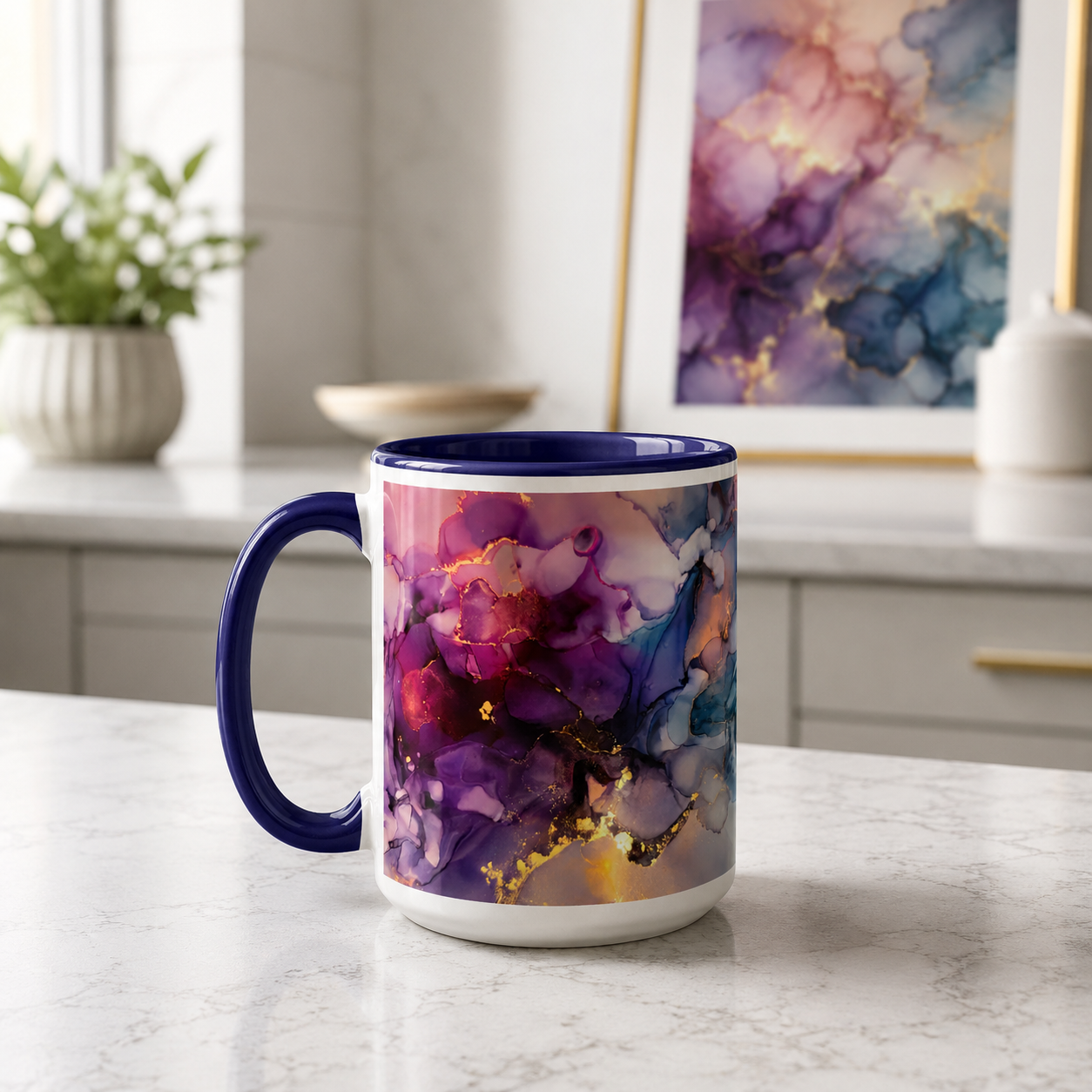 'Starlight' Alcohol Ink Mug by Layla Moody