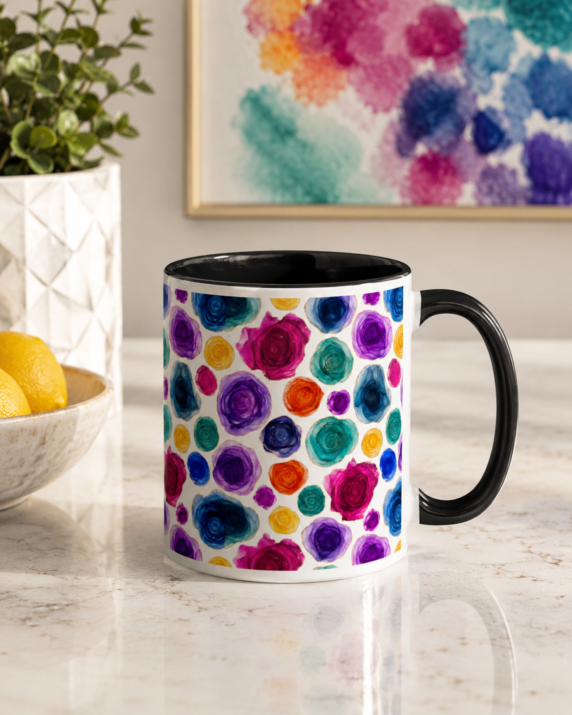'Alcohol Ink Roses' Mug by Layla Moody