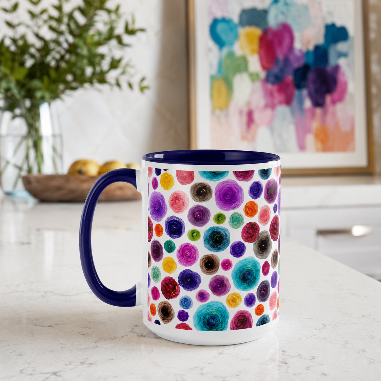 'Variety is the Spice' Alcohol Ink Floral Mug by Layla Moody