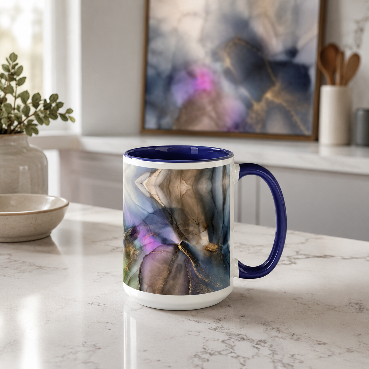 'Pin Wheel' Alcohol Ink Mug by Layla Moody