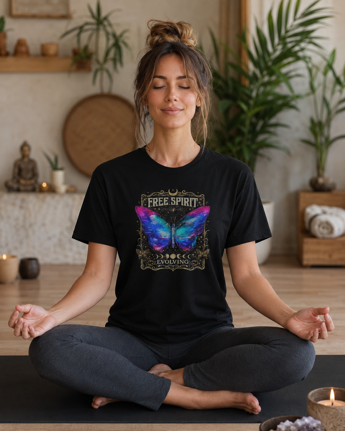 'Free Spirit' Alcohol Ink Butterfly Tee by Layla Moody