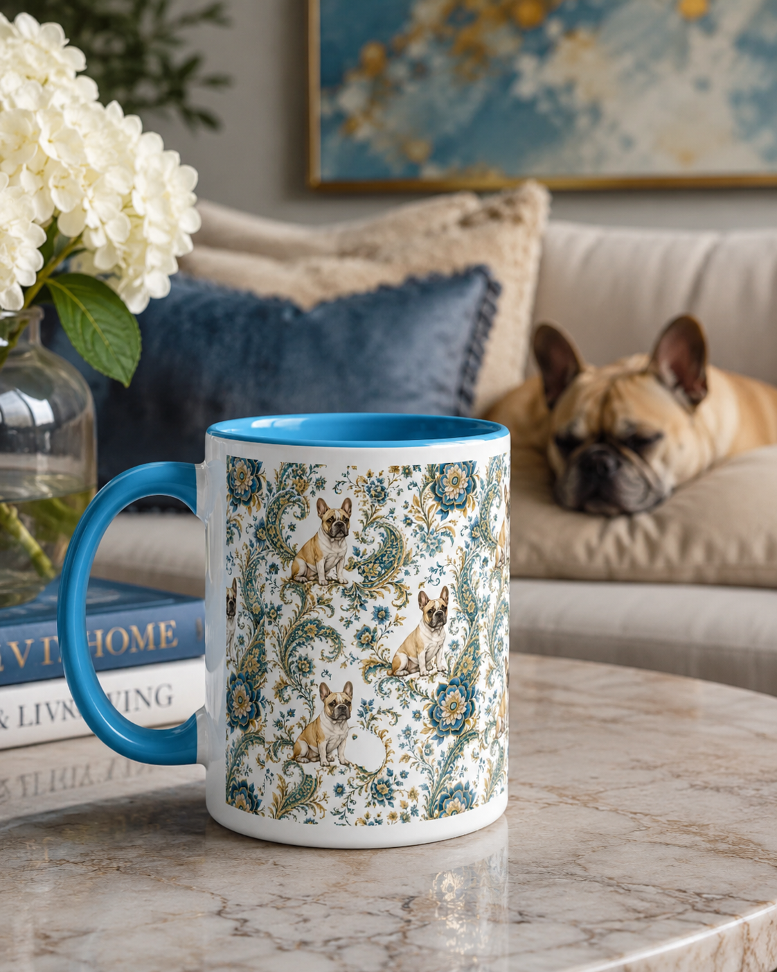 French Bulldog Paisley Mug by Layla Moody