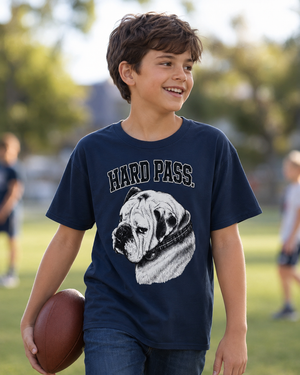 'Hard Pass' English Bulldog Youth Tee by Layla Moody