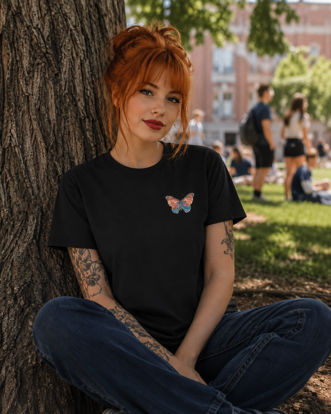'Kaleidoscope' Alcohol Ink Butterfly Tee by Layla Moody