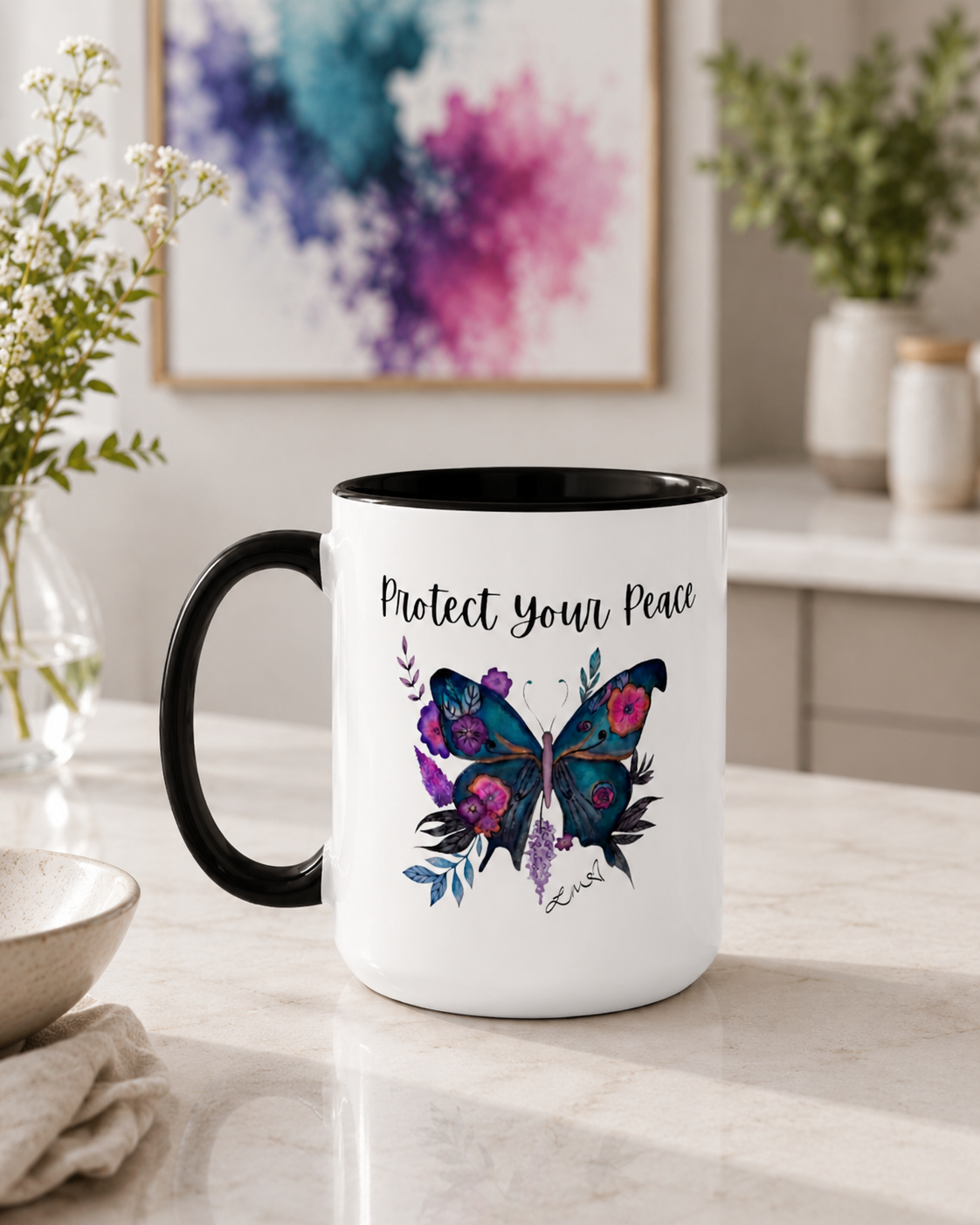 'Protect Your Peace' Coffee Mug by Layla Moody