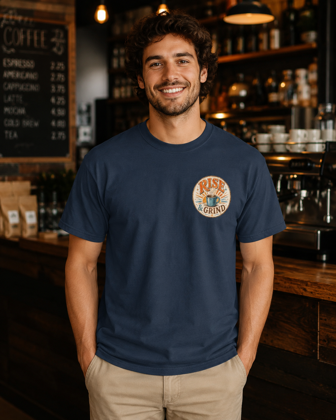 'Rise & Grind' Coffee Company Tee by Layla Moody