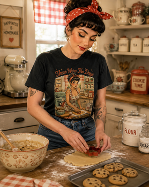 'Those Were the Days' Pin-Up heavyweight t-shirt by Artist Layla Moody