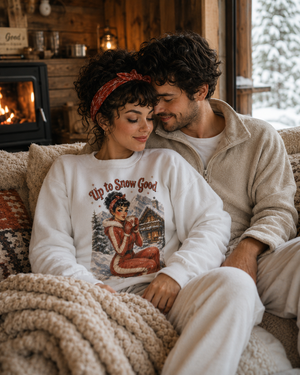 'Up to Snow Good' Pin-Up Sweatshirt by Layla Moody