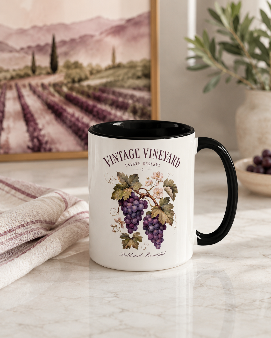 'Vintage Vineyard' Mug by Layla Moody