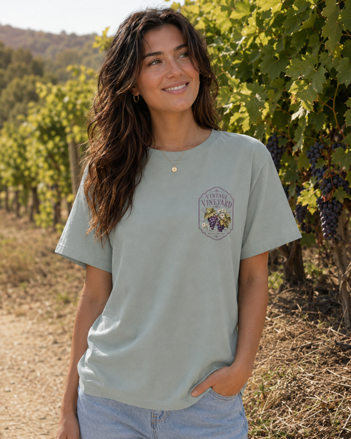 'Vintage Vineyard' Winery Tee by Layla Moody