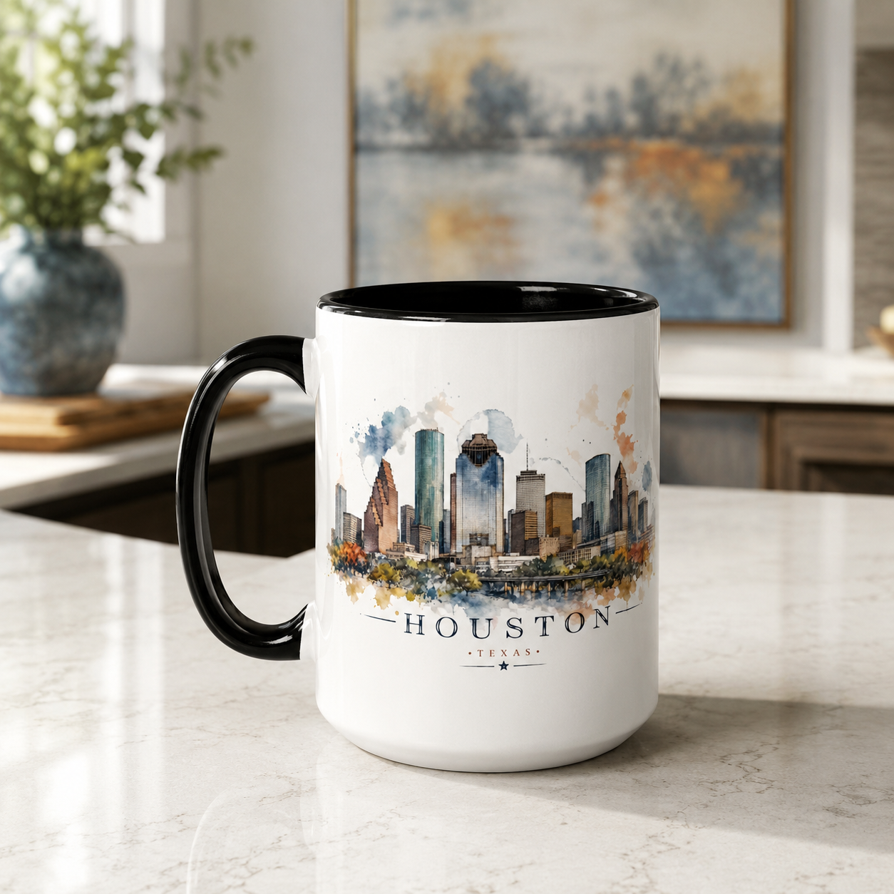 Watercolor Houston Texas Coffee Mug by Layla Moody
