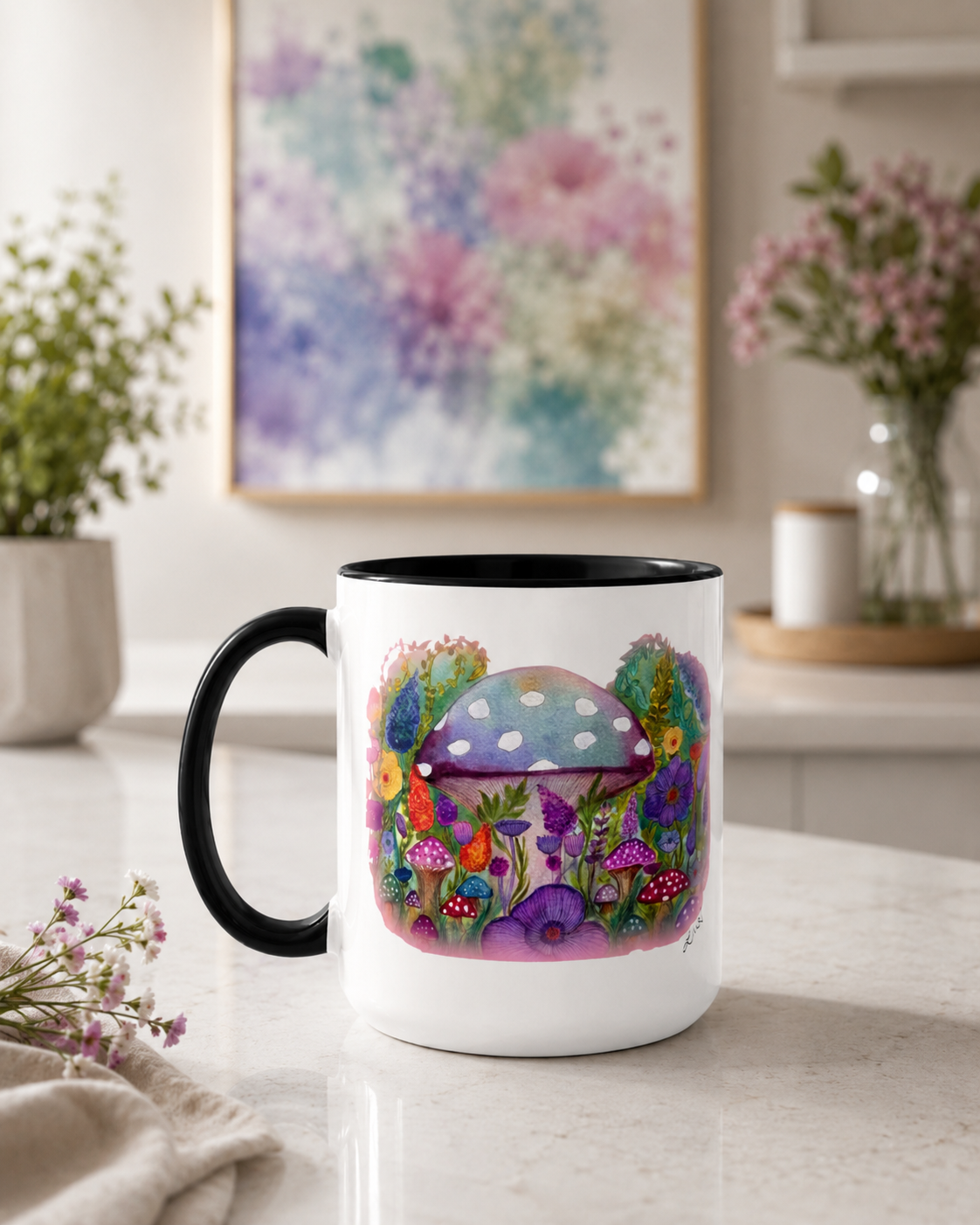 'Whimsical Mushrooms' Mug by Layla Moody