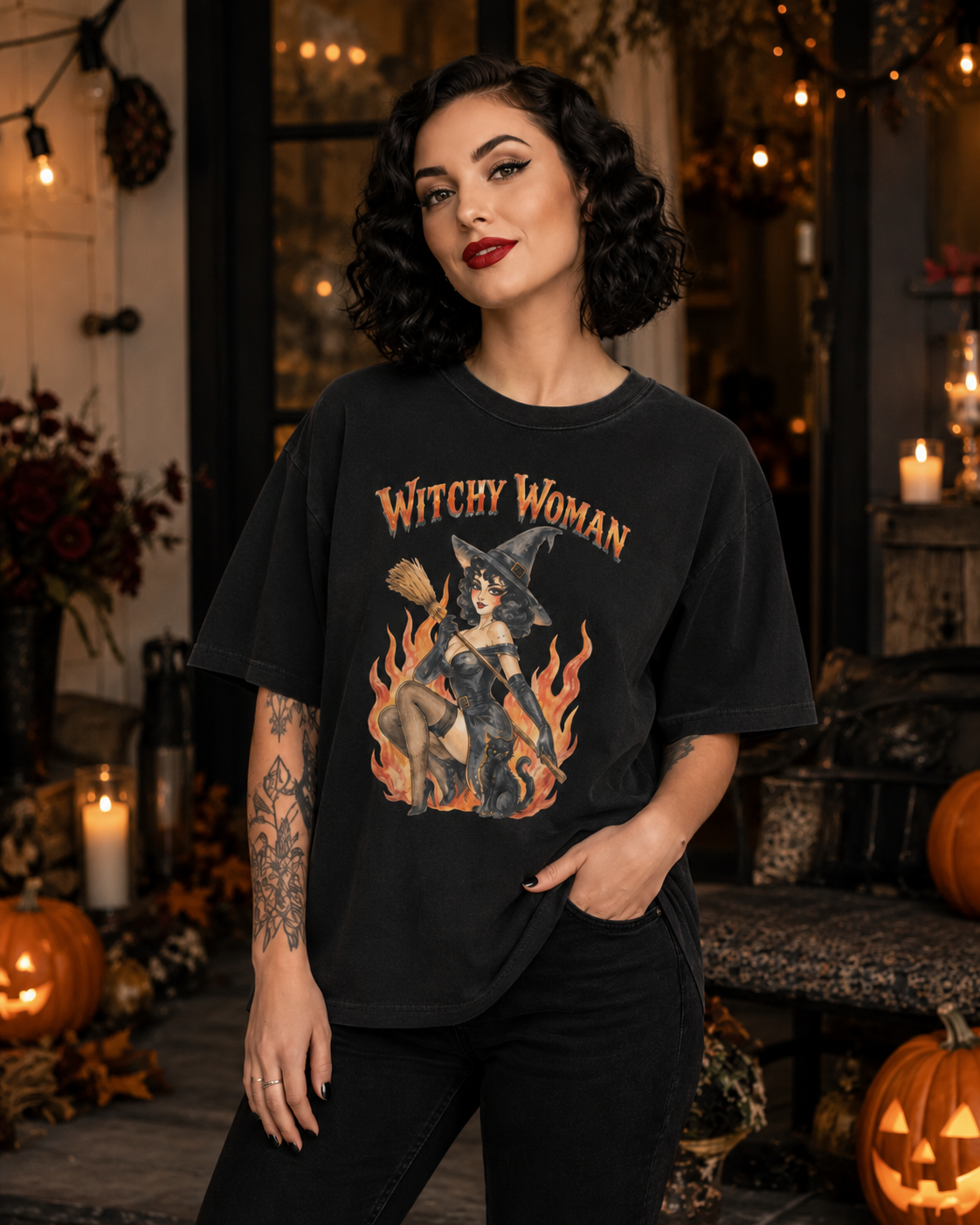 'Witchy Woman' Pin-Up classic tee by Layla Moody